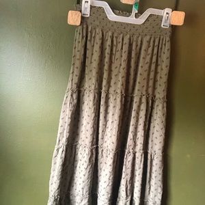 Tired floral print maxi skirt